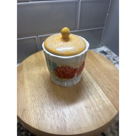 Pioneer Woman Blossom Jubilee “Spoon Full Of Sugar “ Sugar Bowl - Picture 4 of 8